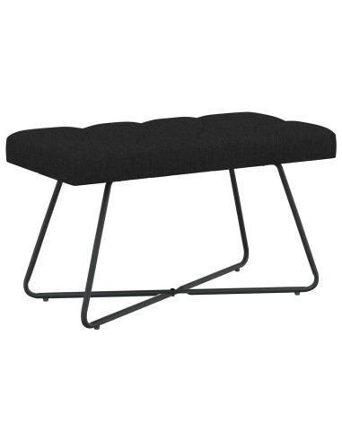 Panchina con bottoni imbottiti Nero 80 x 40 x 46 cm Tessuto