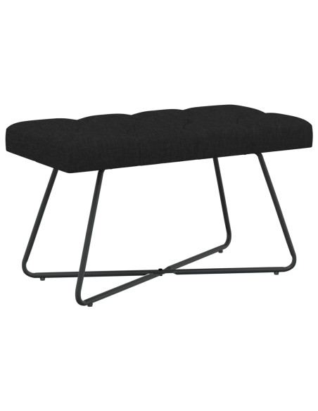 Panchina con bottoni imbottiti Nero 80 x 40 x 46 cm Tessuto