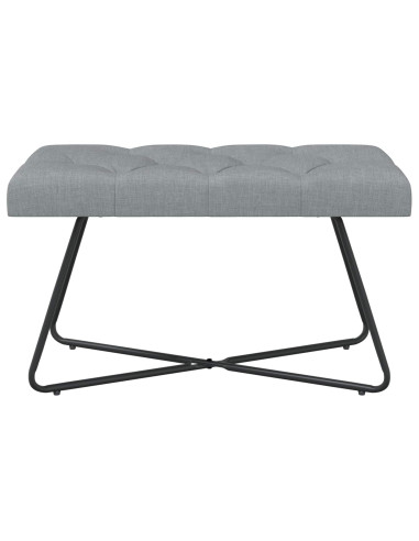 Panchina con bottoni imbottiti Grigio Chiaro 80 x 40 x 46 cm