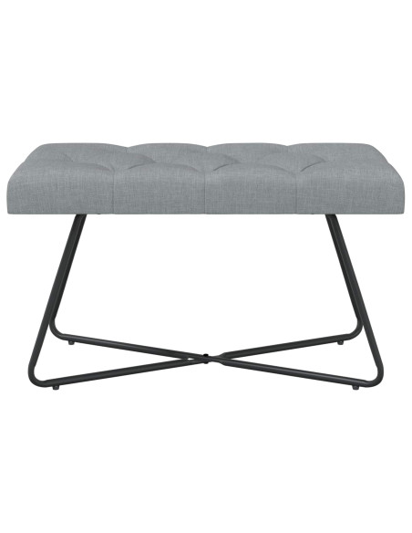 Panchina con bottoni imbottiti Grigio Chiaro 80 x 40 x 46 cm