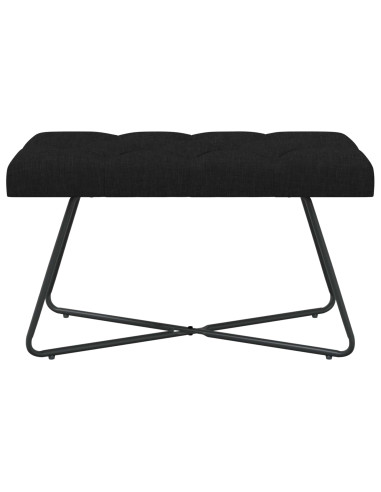 Panchina con bottoni imbottiti Nero 80 x 40 x 46 cm Tessuto