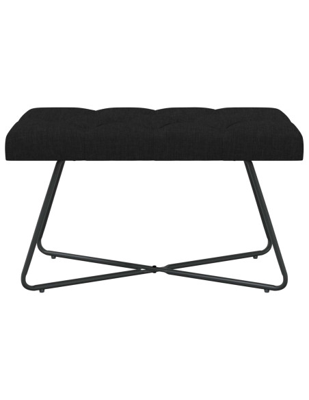 Panchina con bottoni imbottiti Nero 80 x 40 x 46 cm Tessuto