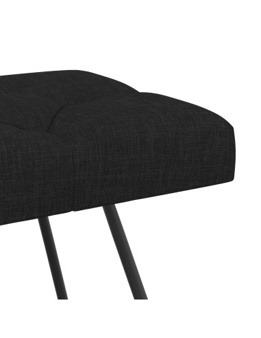 Panchina con bottoni imbottiti Nero 80 x 40 x 46 cm Tessuto