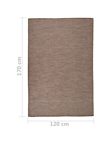 Tappeto da Esterni a Tessitura Piatta 120x170 cm Marrone
