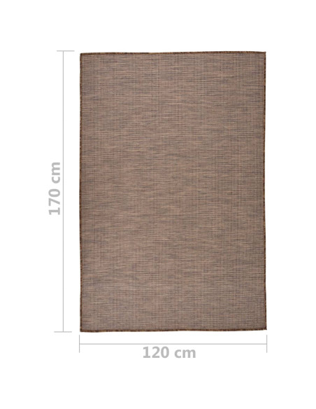 Tappeto da Esterni a Tessitura Piatta 120x170 cm Marrone