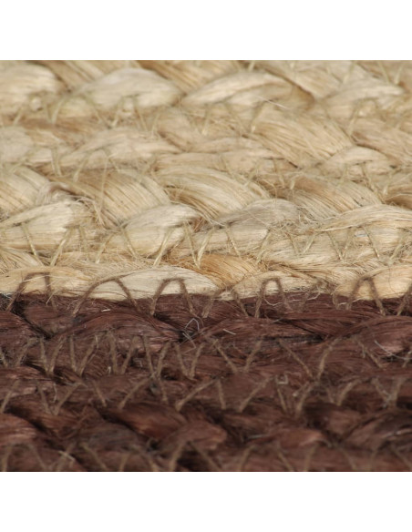 Tappeto Lavorato a Mano in Juta con Bordo Marrone 90 cm