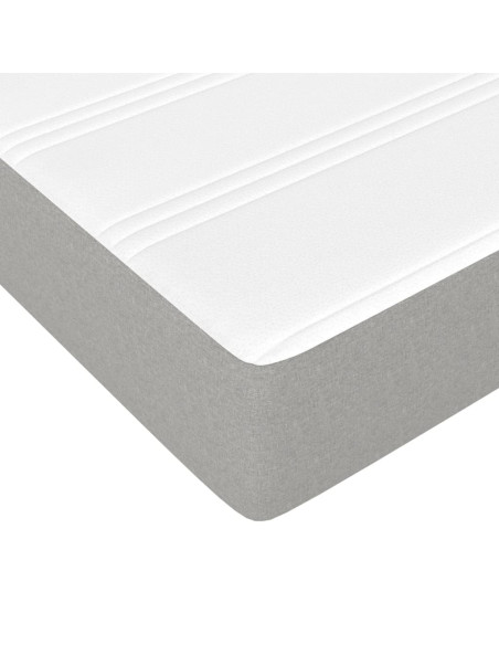Materasso a Molle Insacchettate Rigidità Media Grigio Chiaro 100x203x20cm Twin XL in Tessuto