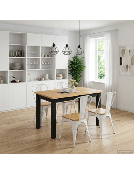 Tavolo da pranzo EKAI Nero 112 x 70 x 76,5 cm
