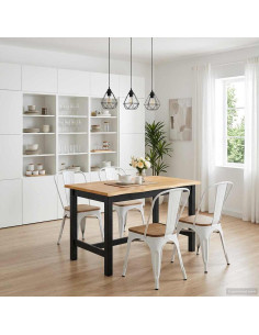 Tavolo Alto EKAI Nero 112 x 70 x 91 cm Legno Massello di Pino