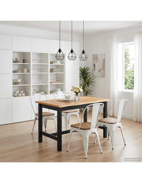 Tavolo Alto EKAI Nero 112 x 70 x 91 cm Legno Massello di Pino