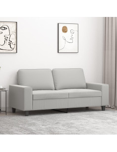 Divano a 2 Posti Grigio Chiaro 140 cm in Tessuto Microfibra