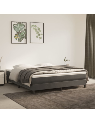 Materasso a Molle Insacchettate Rigidità Media Grigio Scuro 193x203x20 cm King in Velluto