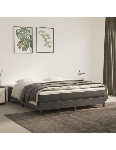 Materasso a Molle Insacchettate Rigidità Media Grigio Scuro 193x203x20 cm King in Velluto