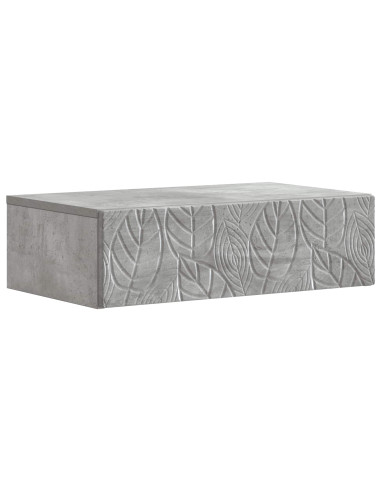 Tavolino da Parete Laterale Grigio Cemento 59 x 34,5 x 17 cm