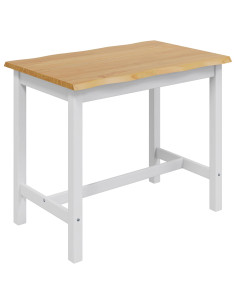 Tavolo Alto EKAI Bianco 112 x 70 x 91 cm Legno Massello di Pino 2