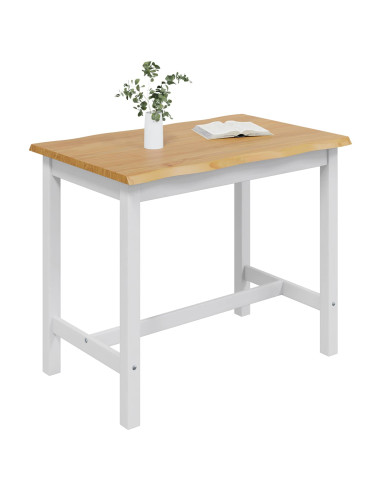Tavolo Alto EKAI Bianco 112 x 70 x 91 cm Legno Massello di Pino
