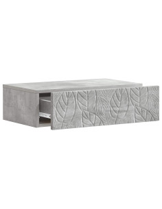 Tavolino da Parete Laterale Grigio Cemento 59 x 34,5 x 17 cm 2