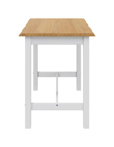 Tavolo Alto EKAI Bianco 112 x 70 x 91 cm Legno Massello di Pino