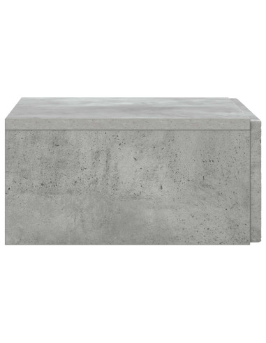 Tavolino da Parete Laterale Grigio Cemento 59 x 34,5 x 17 cm