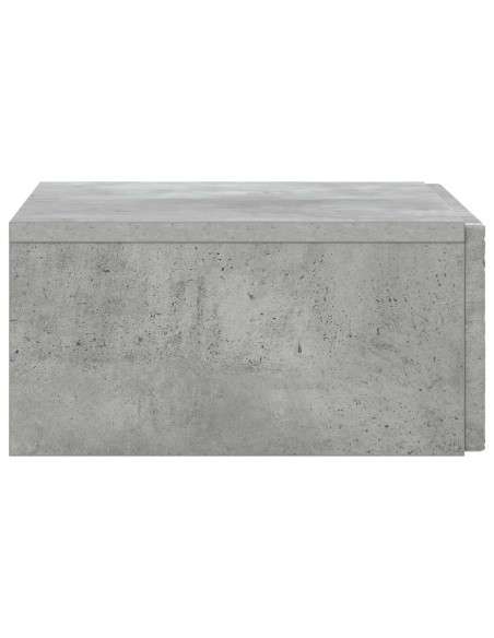 Tavolino da Parete Laterale Grigio Cemento 59 x 34,5 x 17 cm