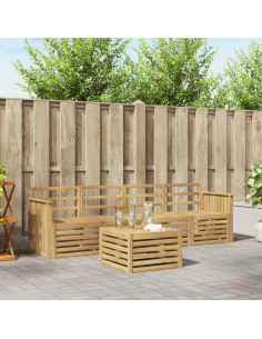 Set di divani da esterno 5 pcs Bianco Legno di Acacia Massello