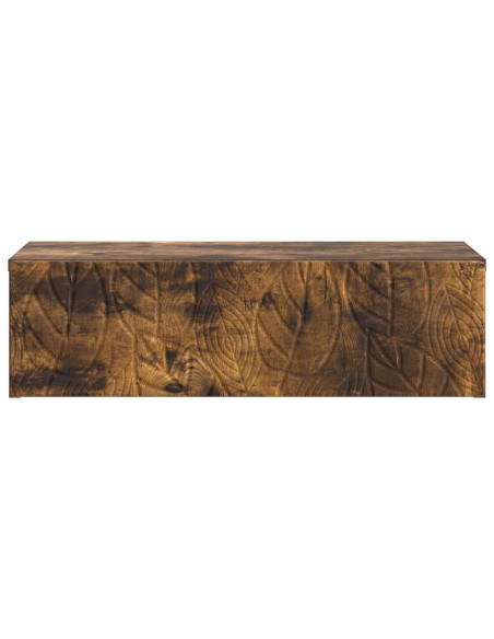 Tavolino da Parete Laterale Rovere Fumo 59 x 34,5 x 17 cm