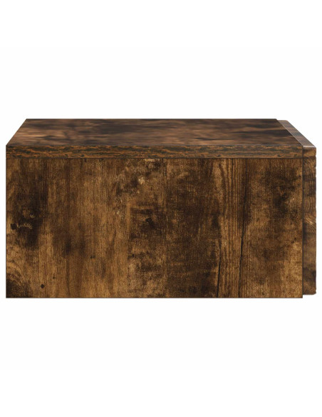 Tavolino da Parete Laterale Rovere Fumo 59 x 34,5 x 17 cm