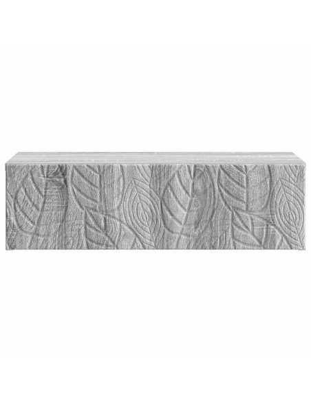 Tavolino da Parete Laterale Sonoma grigio 59 x 34,5 x 17 cm