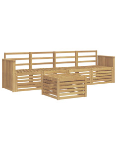 Set di divani da esterno 5 pcs Bianco Legno di Acacia Massello 2