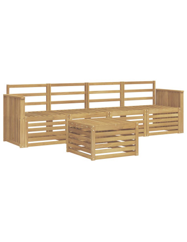 Set di divani da esterno 5 pcs Bianco Legno di Acacia Massello