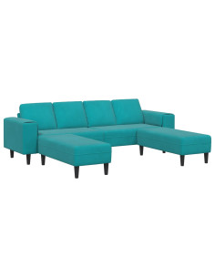Divano per Soggiorno 3 pcs Turchese 250 x 188 x 76 cm 2