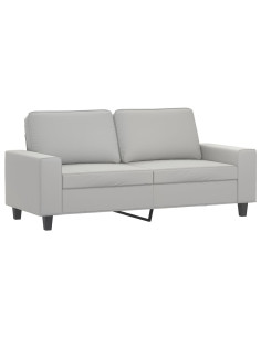 Divano a 2 Posti Grigio Chiaro 140 cm in Tessuto Microfibra 2
