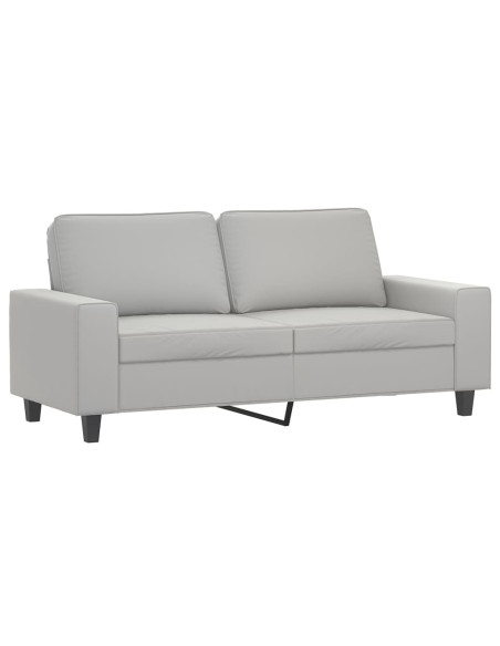 Divano a 2 Posti Grigio Chiaro 140 cm in Tessuto Microfibra