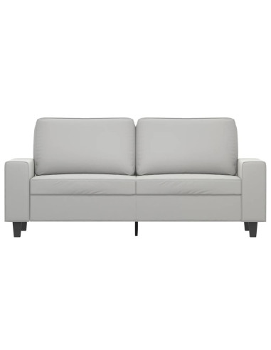 Divano a 2 Posti Grigio Chiaro 140 cm in Tessuto Microfibra