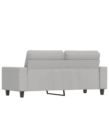 Divano a 2 Posti Grigio Chiaro 140 cm in Tessuto Microfibra