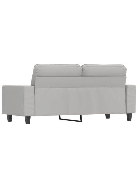 Divano a 2 Posti Grigio Chiaro 140 cm in Tessuto Microfibra