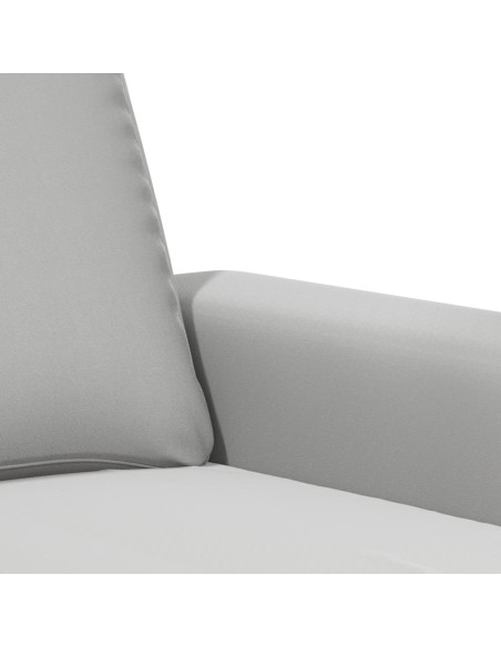 Divano a 2 Posti Grigio Chiaro 140 cm in Tessuto Microfibra