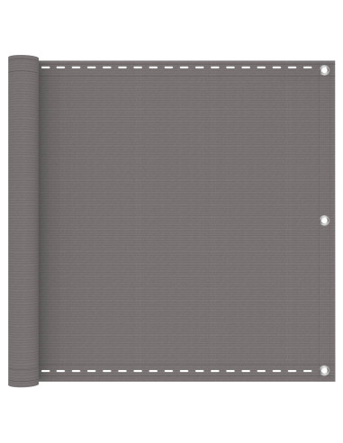Schermo da balcone Grigio Chiaro 90 x 500 cm HDPE e alluminio
