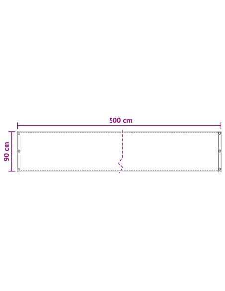 Schermo da balcone Grigio Chiaro 90 x 500 cm HDPE e alluminio