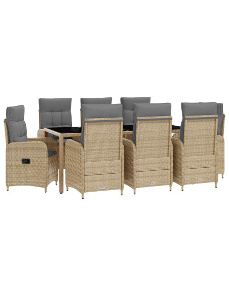 Set da pranzo per esterni 9 pcs Beige e Grigio Chiaro