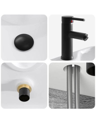 Mobile Lavabo da Parete Sonoma grigio 39 x 41 x 62,5 cm