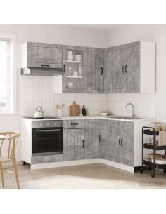 Unità Cucina LUCCA 8 pcs Grigio Cemento Legno ingegnerizzato