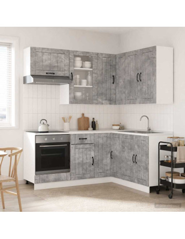 Unità Cucina LUCCA 8 pcs Grigio Cemento Legno ingegnerizzato