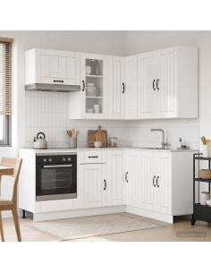 Unità Cucina LUCCA 8 pcs Bianco Lucido Legno ingegnerizzato