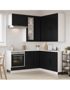 Unità Cucina LUCCA 8 pcs Nero Legno ingegnerizzato