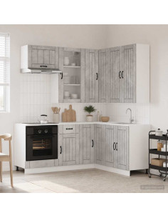 Unità Cucina LUCCA 8 pcs Grigio Cemento Legno ingegnerizzato