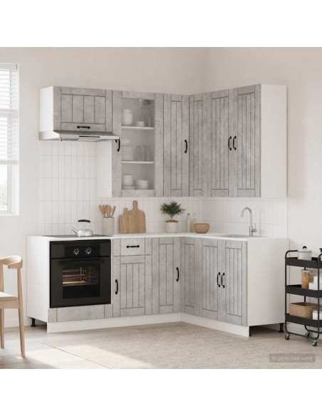 Unità Cucina LUCCA 8 pcs Grigio Cemento Legno ingegnerizzato