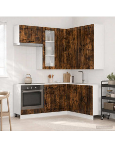 Unità Cucina LUCCA 8 pcs Rovere Fumo Legno ingegnerizzato