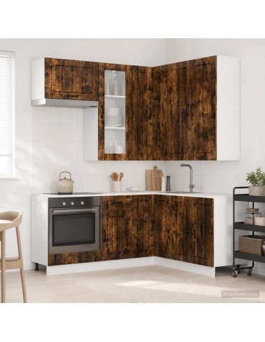 Unità Cucina LUCCA 8 pcs Rovere Fumo Legno ingegnerizzato