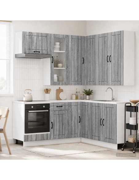 Unità Cucina LUCCA 8 pcs Sonoma grigio Legno ingegnerizzato